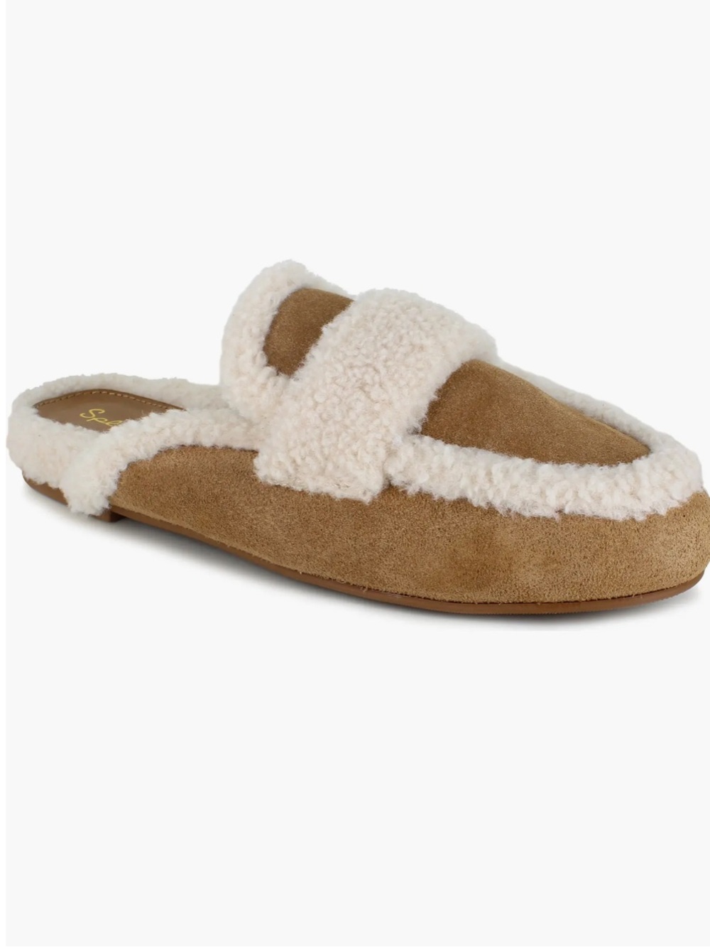 Splendid Caramel Faux-Shearling Slip-On Mule